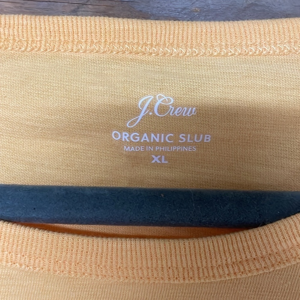 J. Crew size XL organic slub tee in bright orange boxy fit - Picture 3 of 6